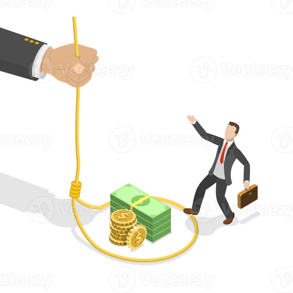 3D Isometric Flat Conceptual Illustration of Money Trap png