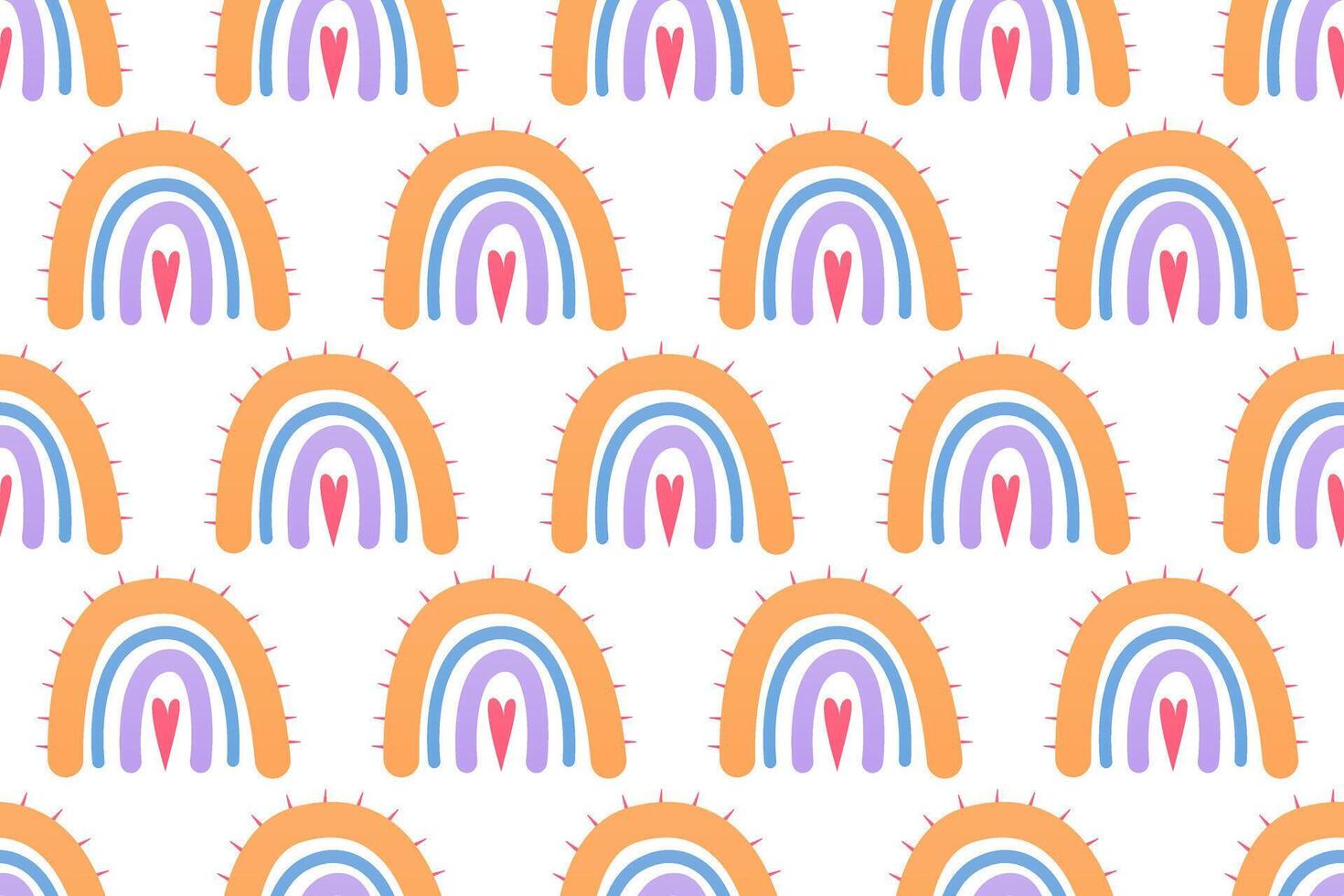 Scandinavian wrapping paper rainbow seamless pattern background vector