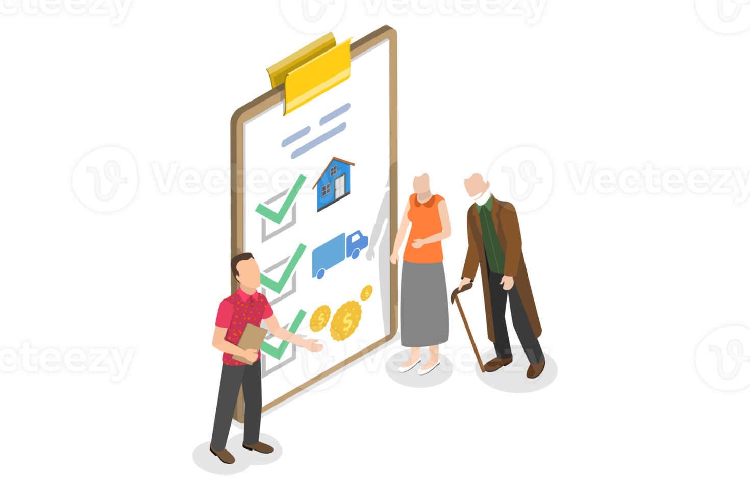 3D Isometric Flat Conceptual Illustration of Inheritance Tax Advisor png