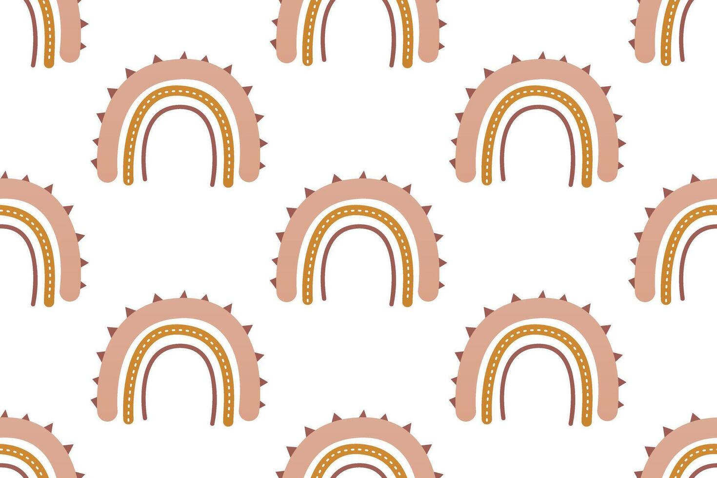 Scandinavian wrapping paper rainbow seamless pattern background vector