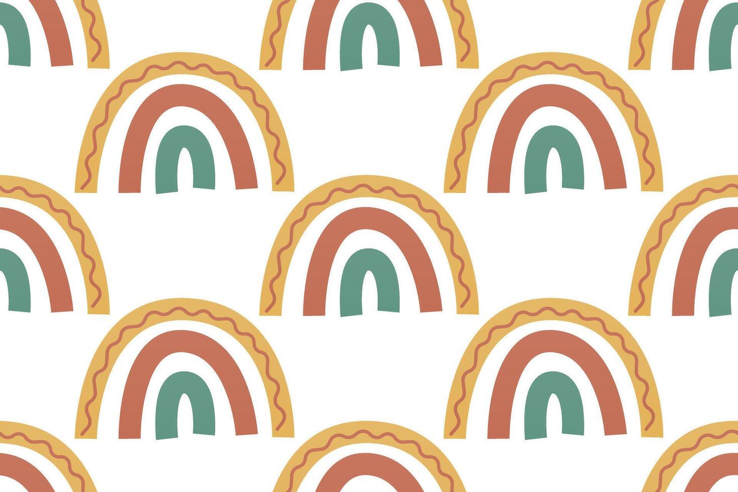 Scandinavian wrapping paper rainbow seamless pattern background vector