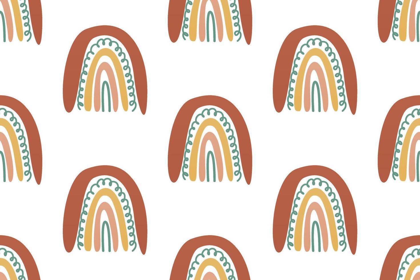 Scandinavian wrapping paper rainbow seamless pattern background vector