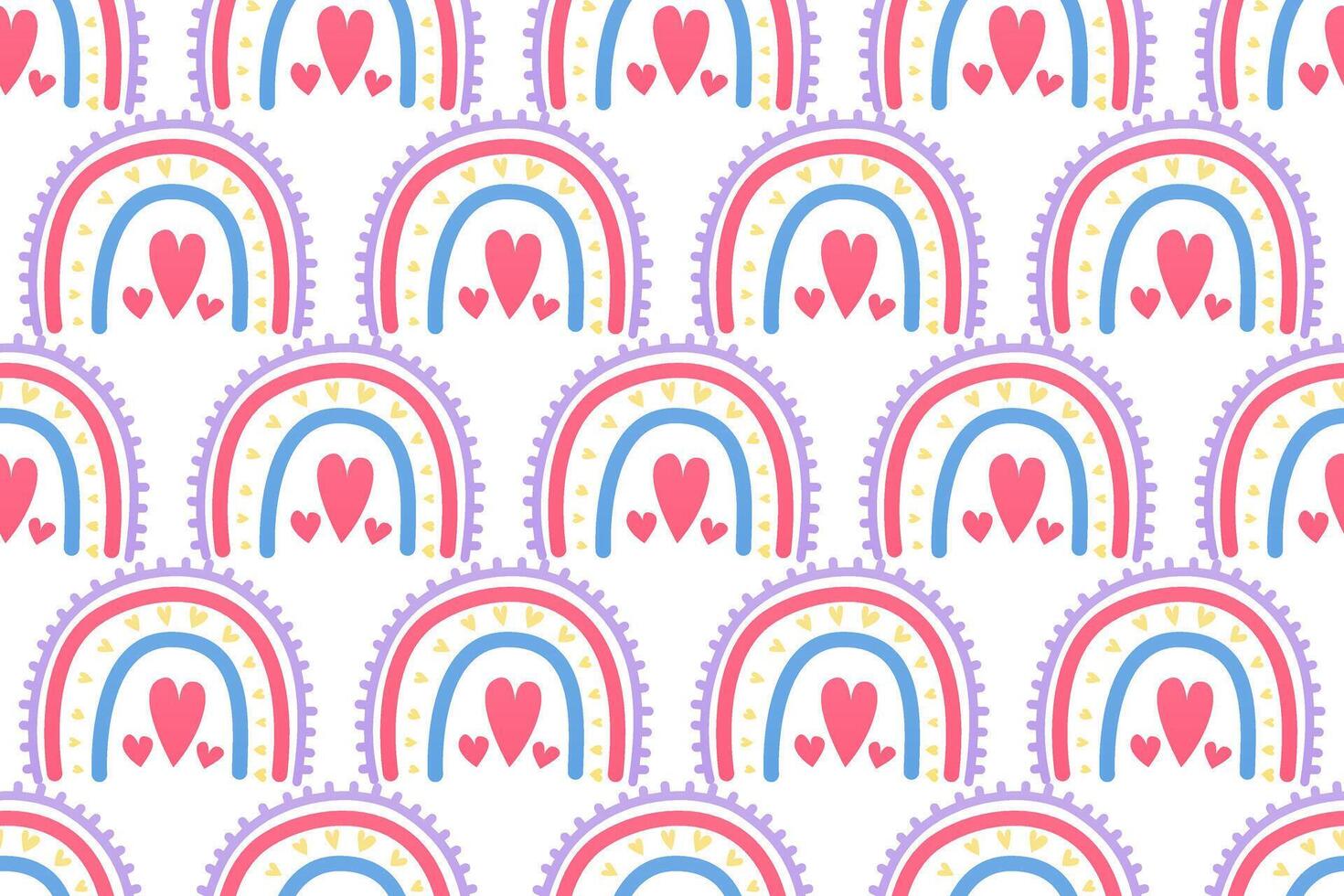 Scandinavian wrapping paper rainbow seamless pattern background vector