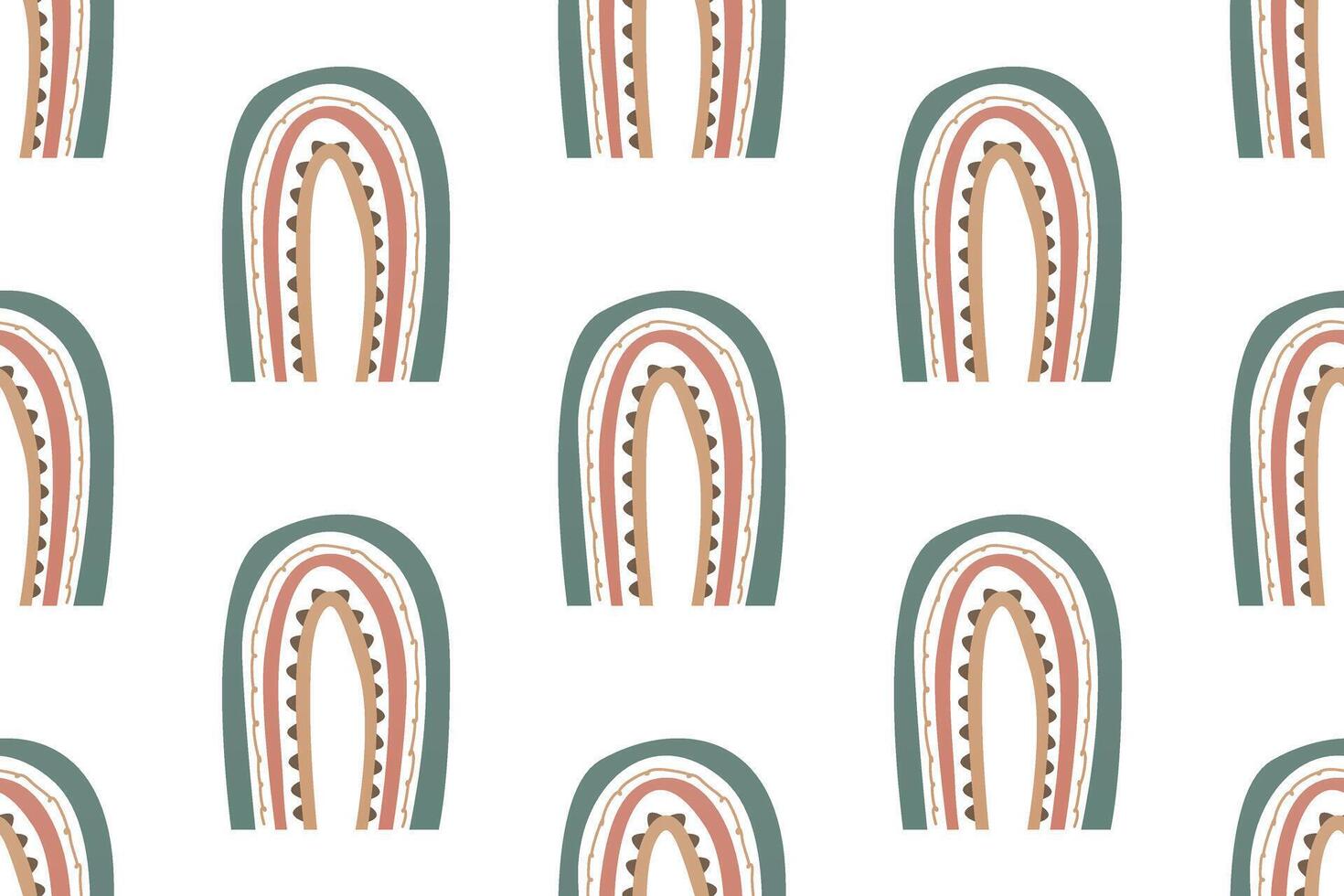 Scandinavian wrapping paper rainbow seamless pattern background vector