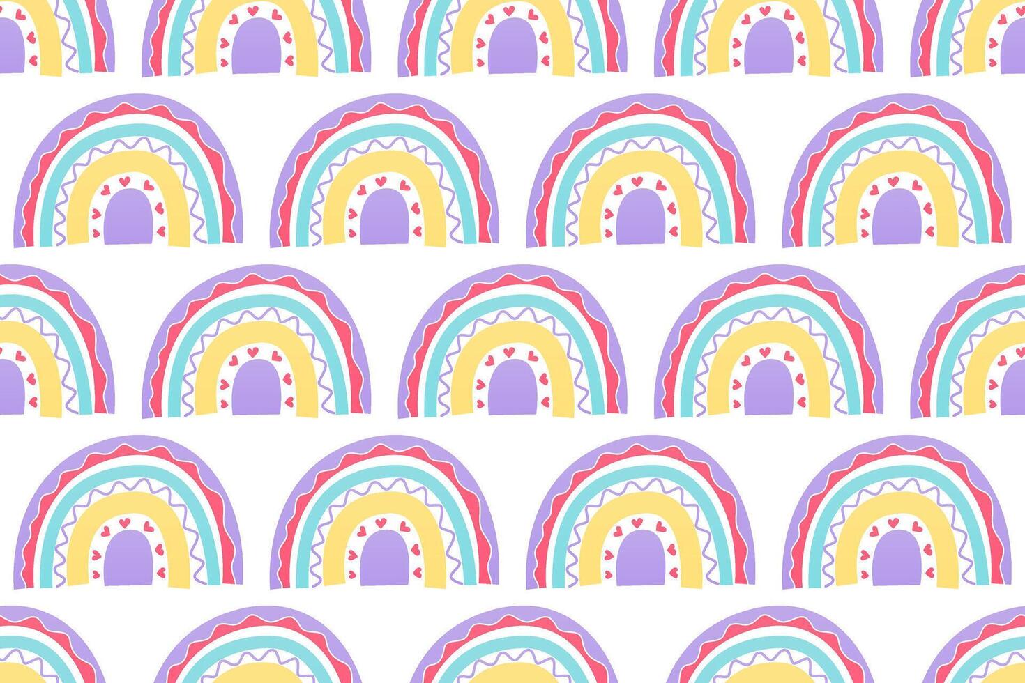 Scandinavian wrapping paper rainbow seamless pattern background vector