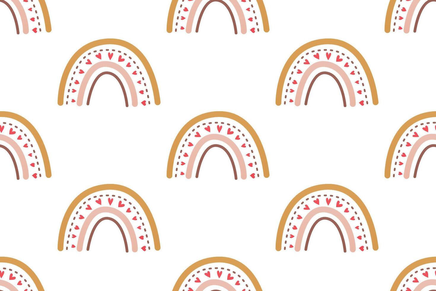 Scandinavian wrapping paper rainbow seamless pattern background vector