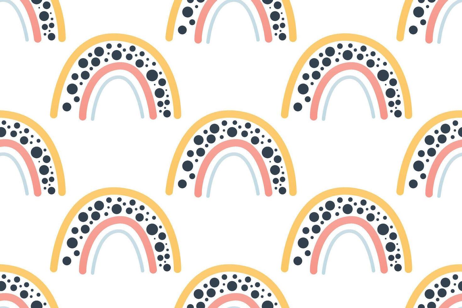 Scandinavian wrapping paper rainbow seamless pattern background vector
