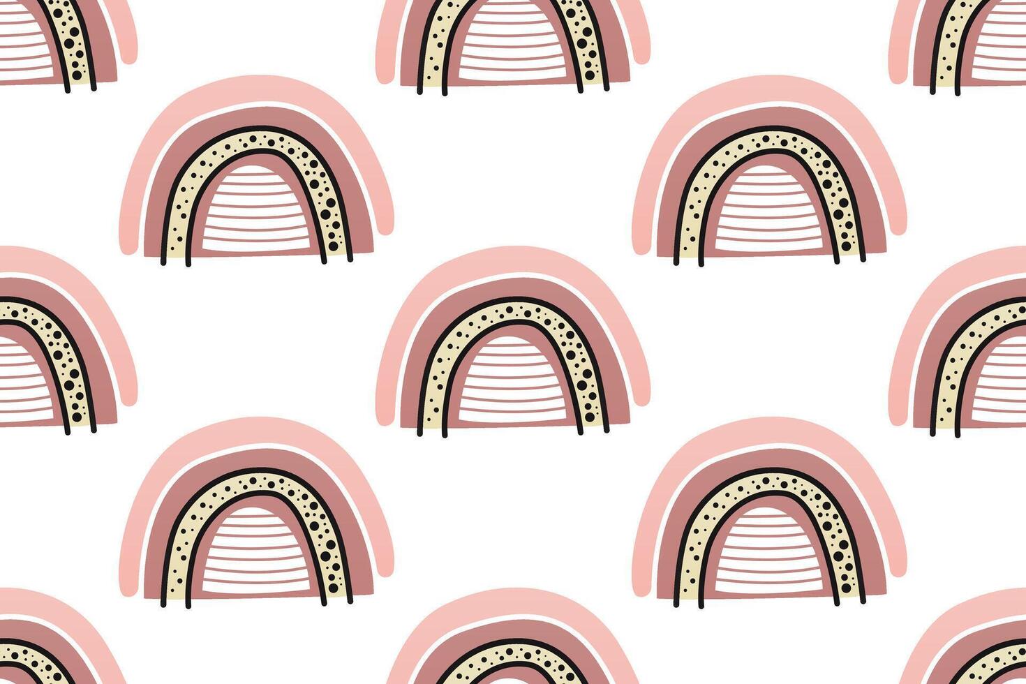 Scandinavian wrapping paper rainbow seamless pattern background vector
