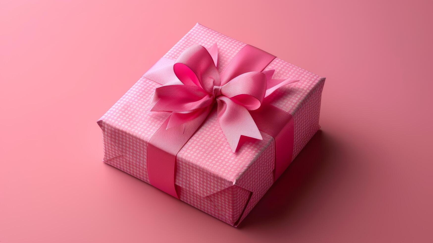 Pink Gift Box With Bow photo
