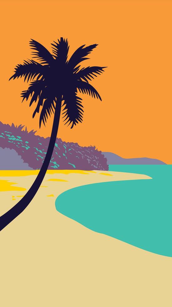 Trunk Bay Beach in Virgin Islands National Park WPA Poster Art vector
