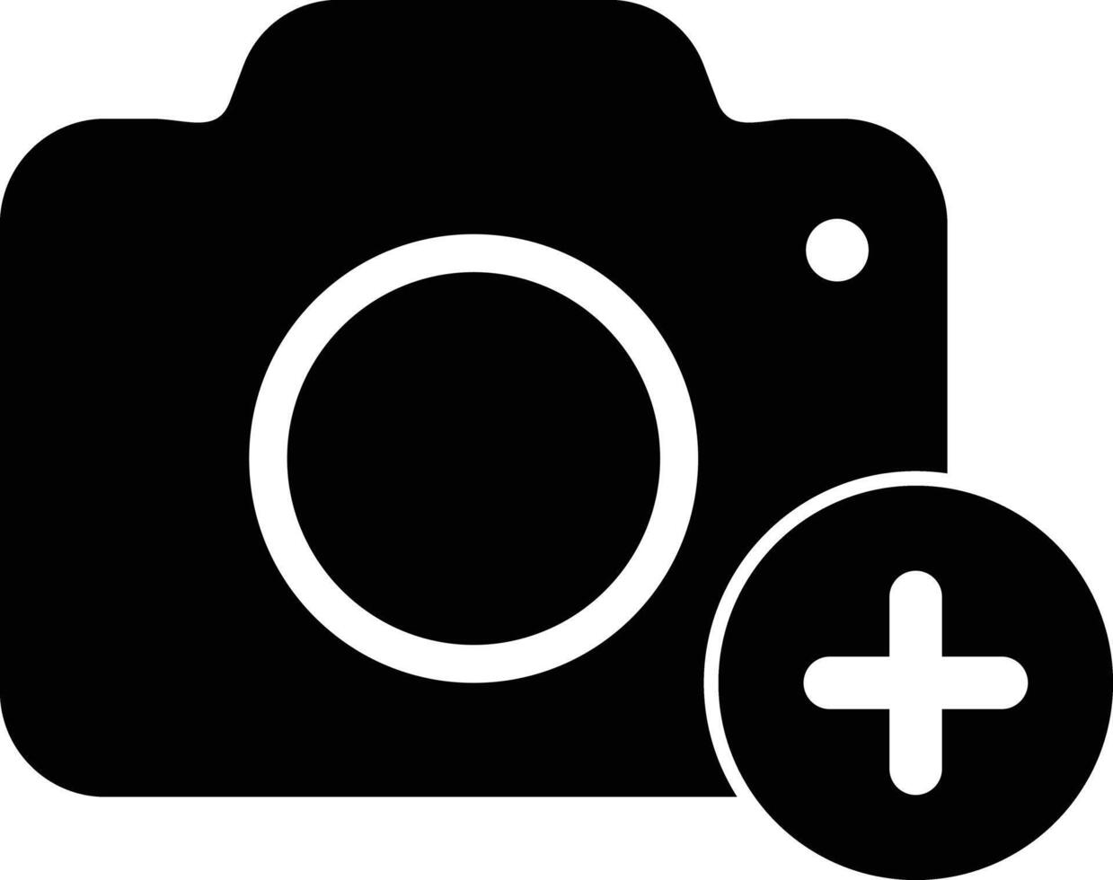 Add picture icon . Add photo icon . Camera with plus icon . illustration vector