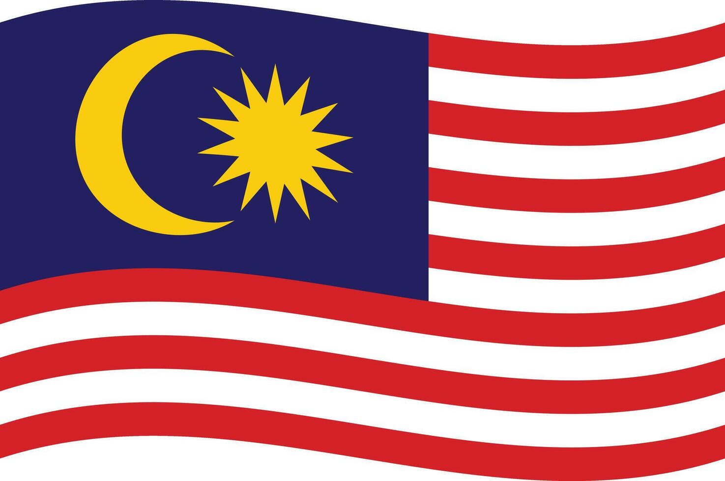 Waving Malaysia flag isolated on white background . Malaysia flag . illustration vector