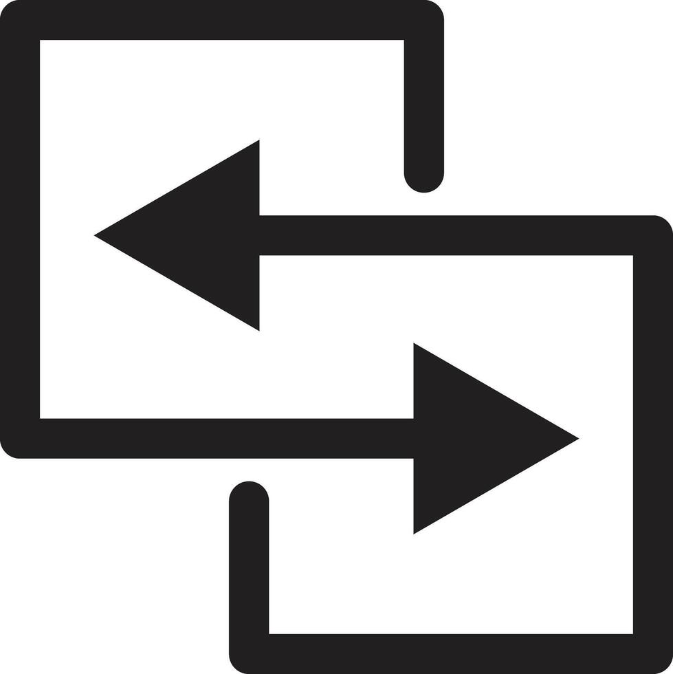 Replacement with movement icon isolated on white background . Replace icon vector