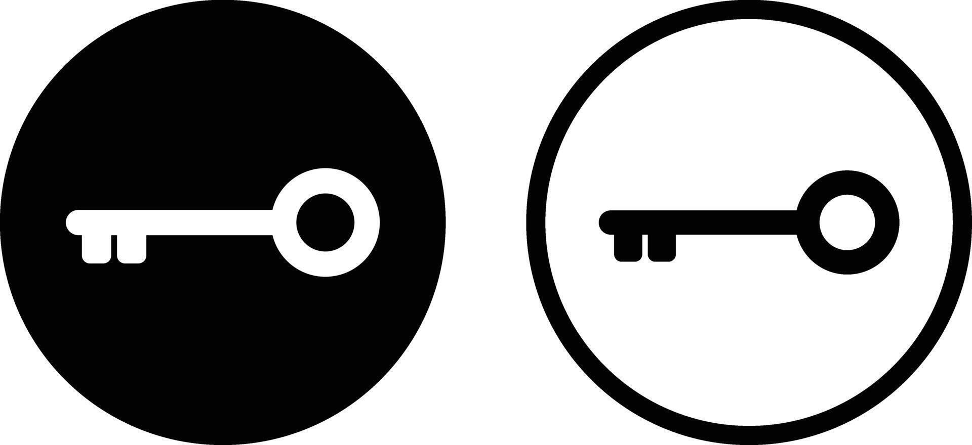 Key icon set in two styles isolated on white background . Classic key icon vector