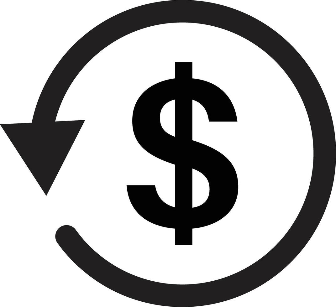 Money refund icon . Money return icon . Cashback icon vector