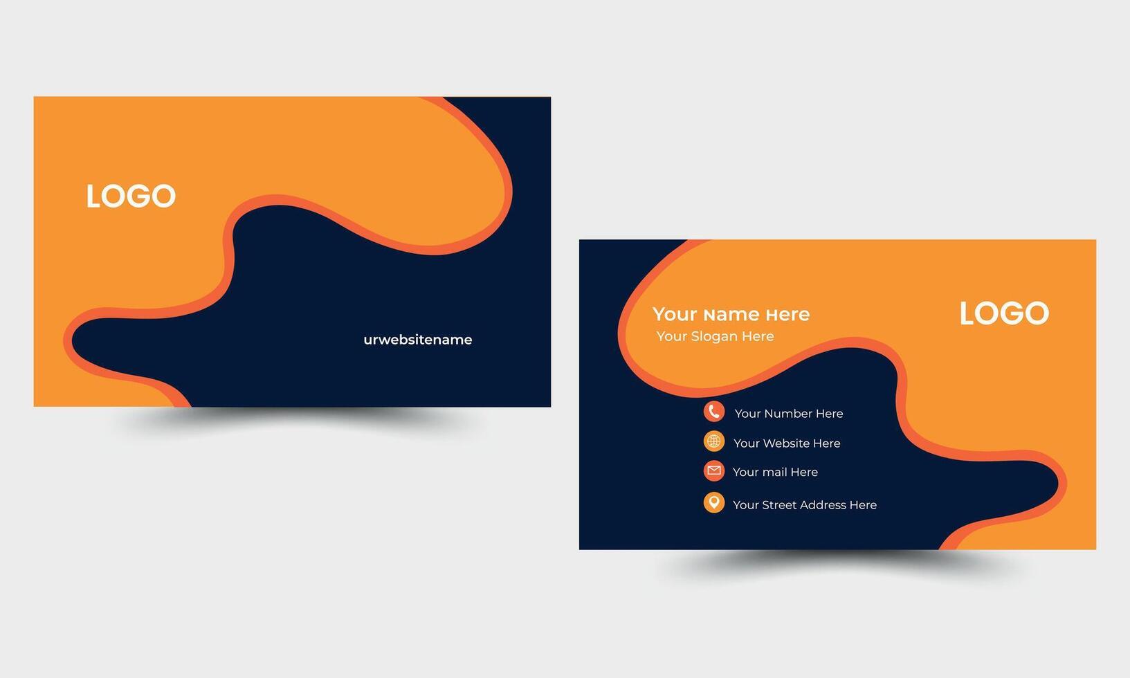 business card design or double sided business card template modern and clean style. vector