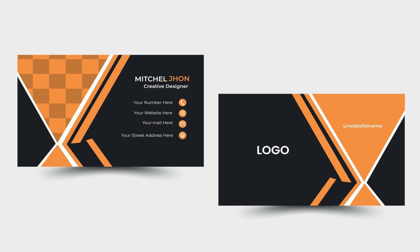 business card design or double sided business card template modern and clean style. vector