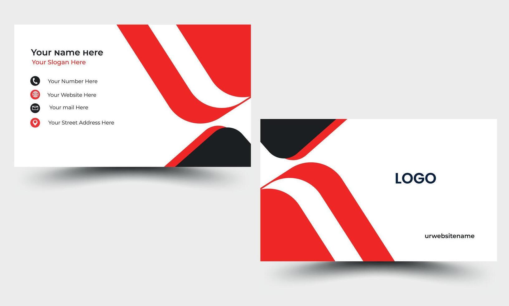 business card design or double sided business card template modern and clean style vector