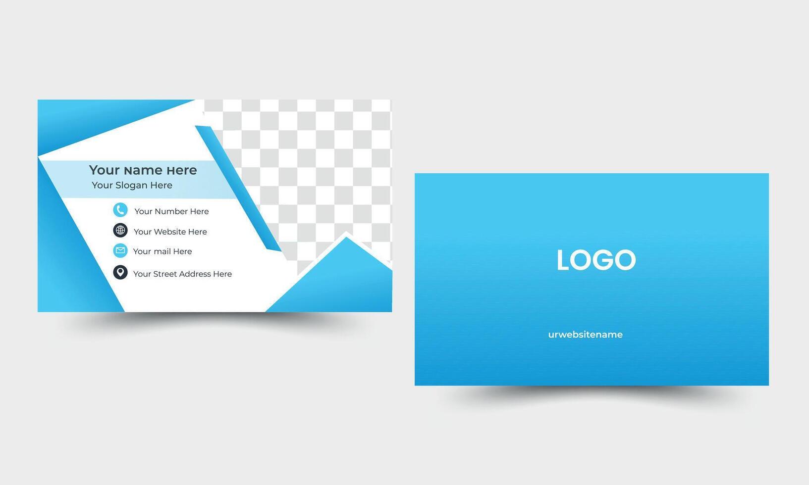 business card design or double sided business card template modern and clean style. vector
