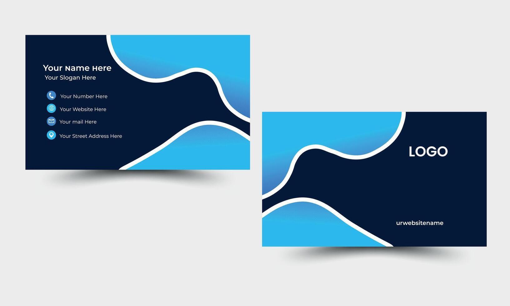 business card design or double sided business card template modern and clean style. vector