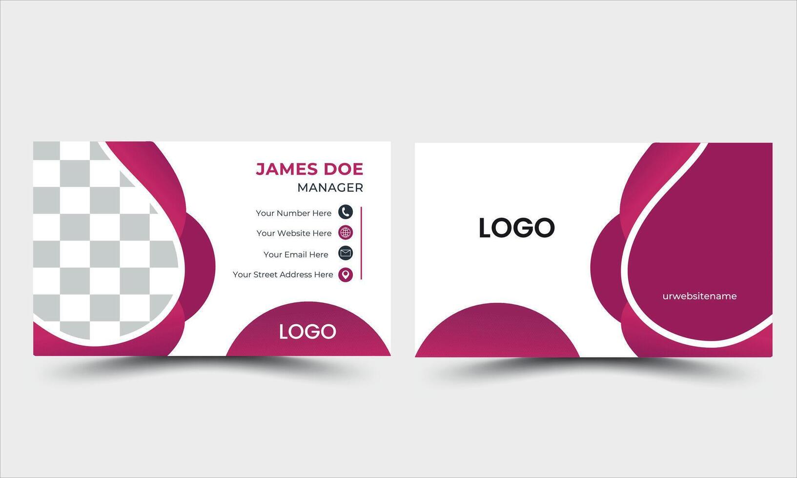 Simple and Creative and modern business card template. Portrait orientation. Horizontal layout. vector