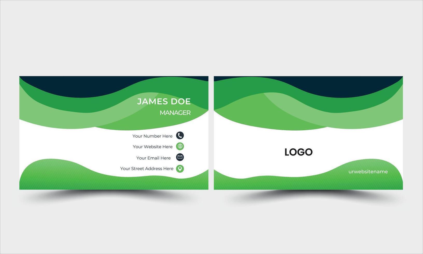 Simple and Creative and modern business card template. Portrait orientation. Horizontal layout. vector