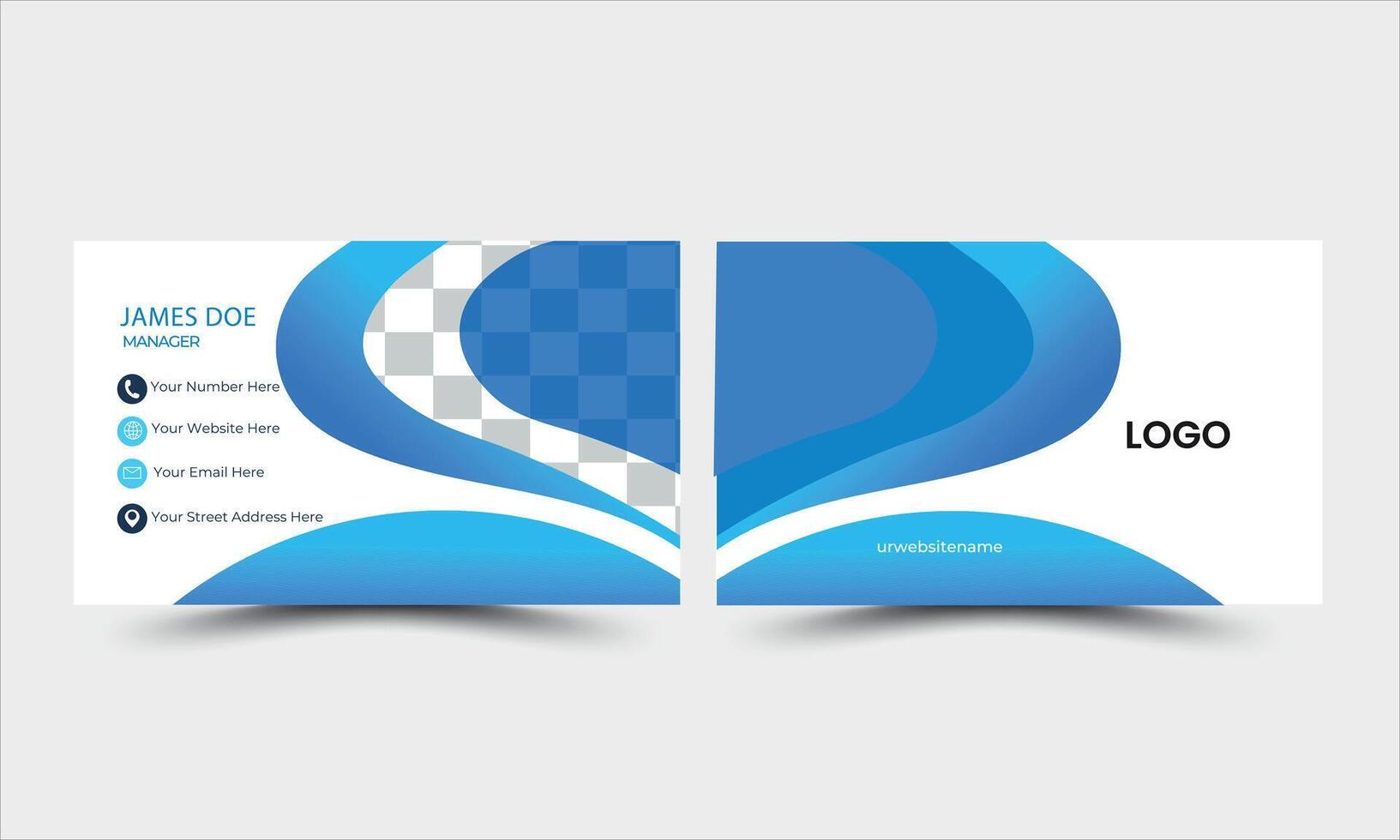 Simple and Creative and modern business card template. Portrait orientation. Horizontal layout. vector