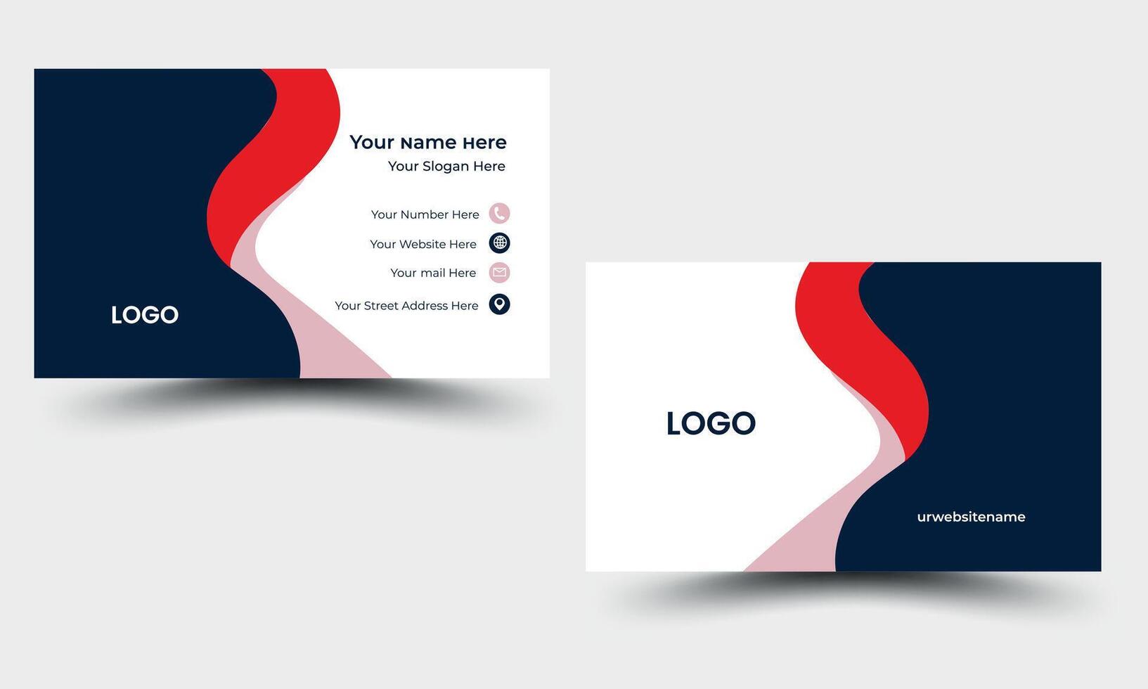 business card design or double sided business card template modern and clean style. vector
