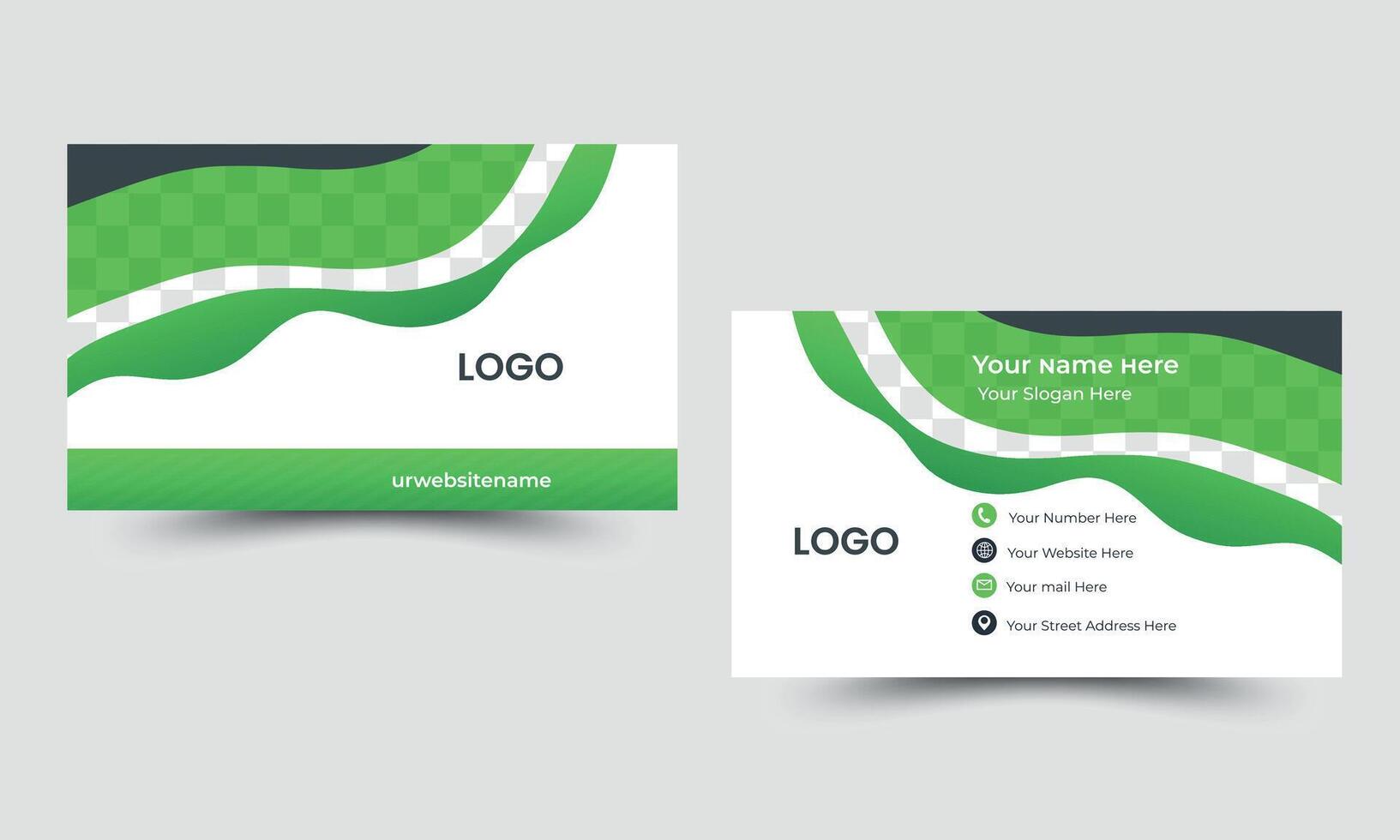 business card design or double sided business card template modern and clean style. vector