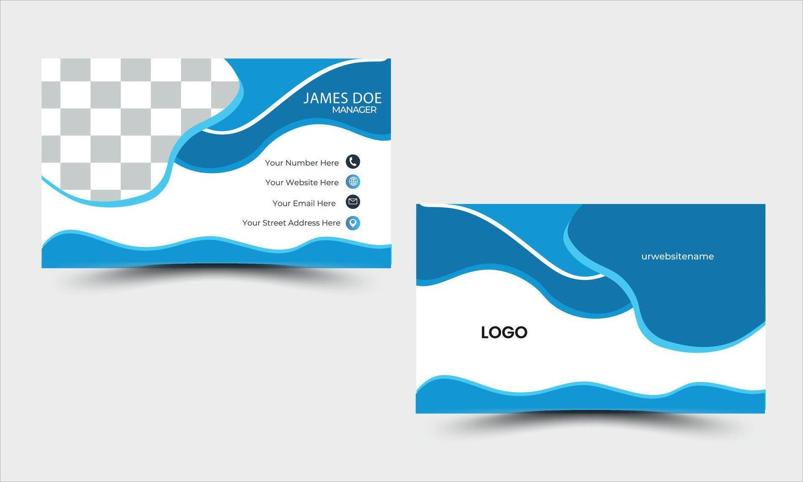 Simple and Creative and modern business card template. Portrait orientation. Horizontal layout. vector