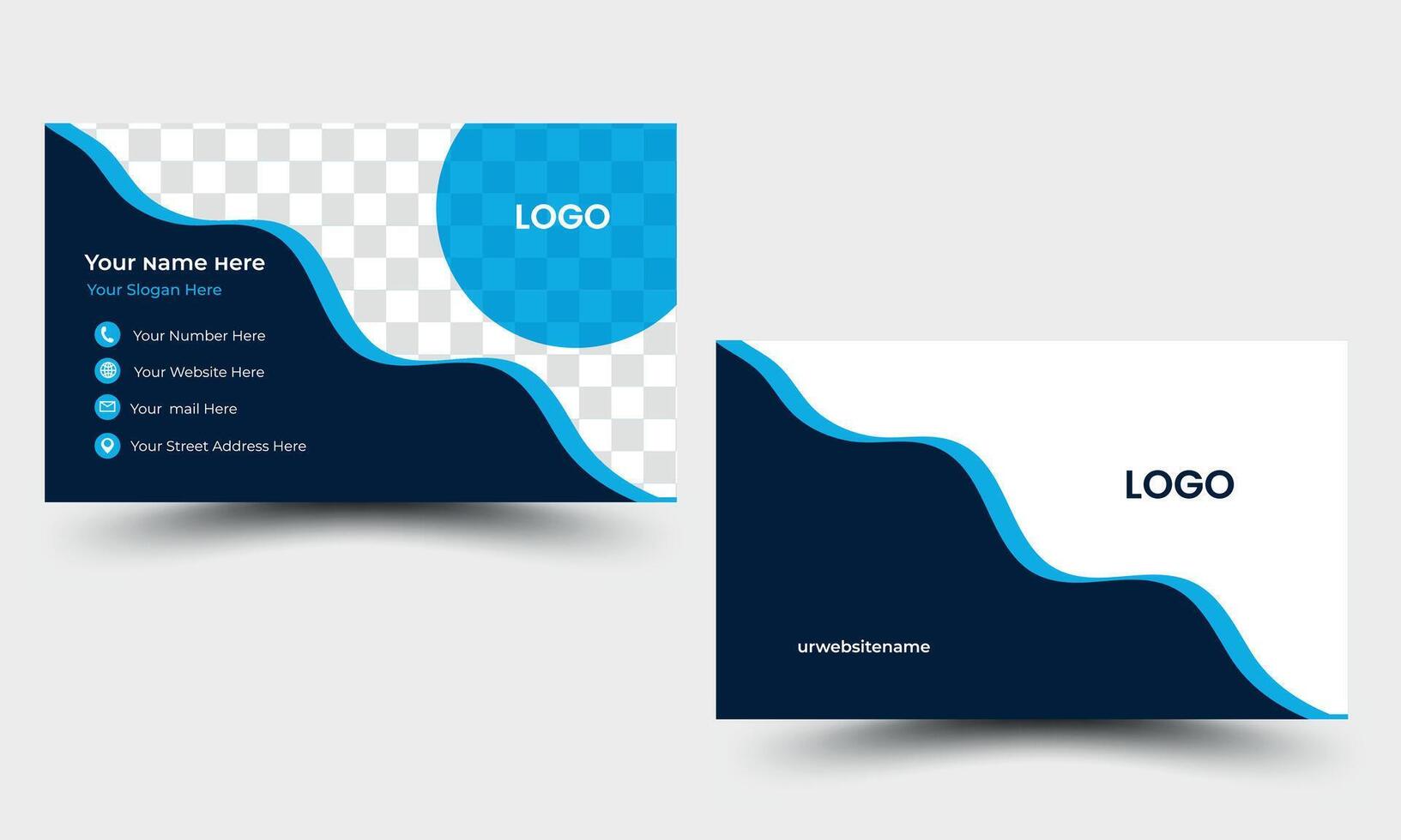 business card design or double sided business card template modern and clean style vector