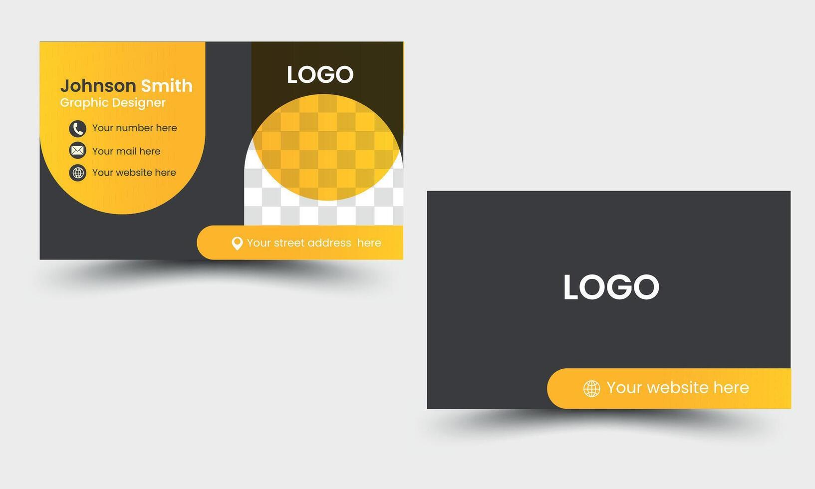 business card design or double sided business card template modern and clean style vector