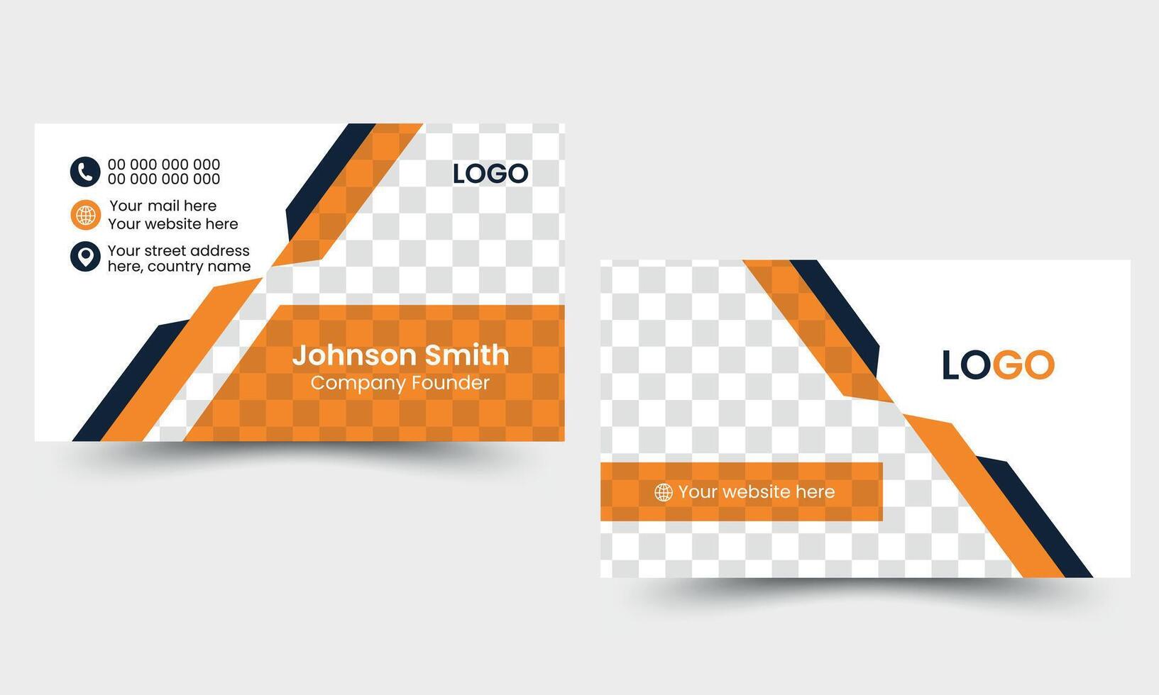 Professional and Minimalist Corporate Business Card Design vector