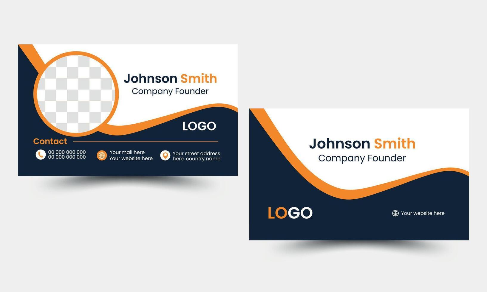 Professional and Minimalist Corporate Business Card Design vector