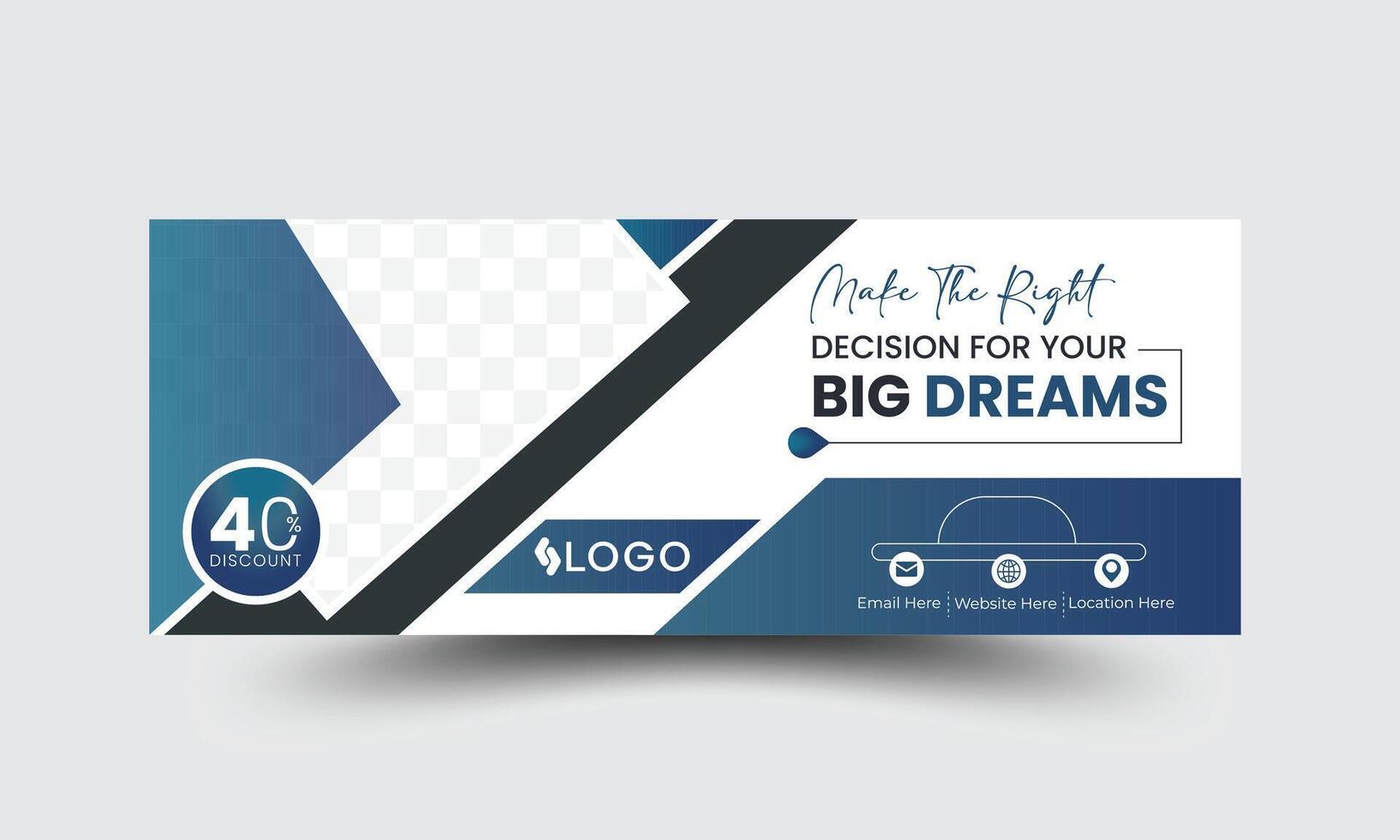 Modern abstract corporate business digital agency for social media cover banner header template vector