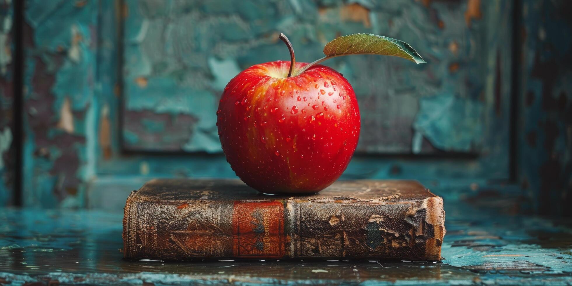 Red Apple on Top of a Book photo