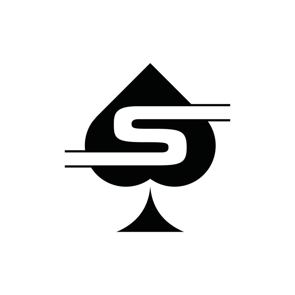 Initial S Spade Ace Simplicity Modern Icon Design Logo vector