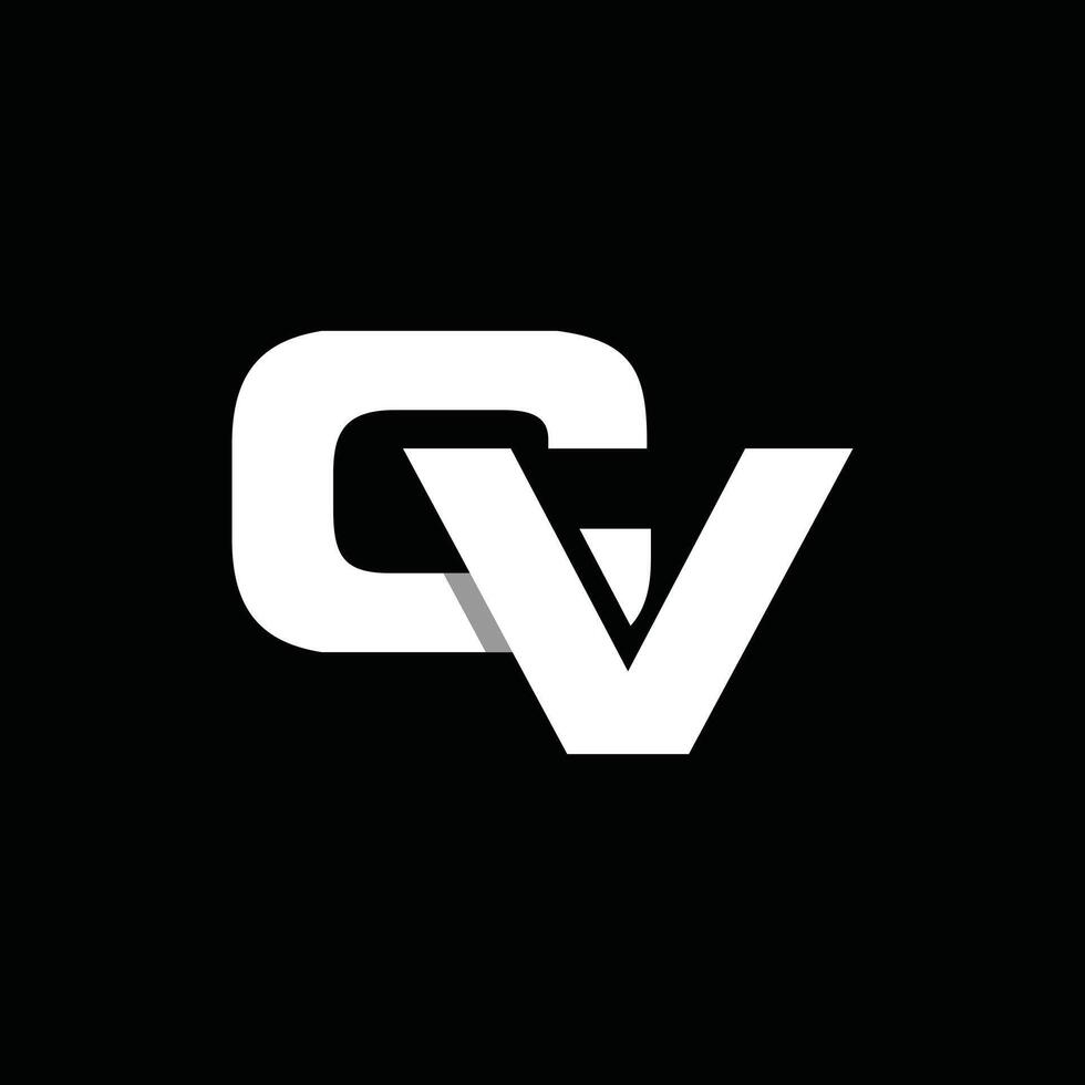 Initial CV Simplicity Monogram Geometric Business Icon Design Logo vector
