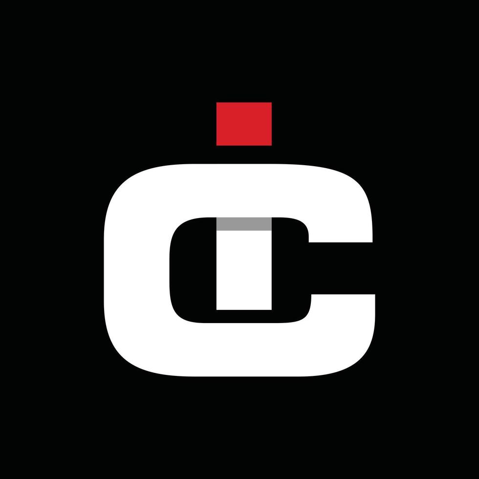 Initial CI Or IC Simple Modern Geometric Business Logo vector