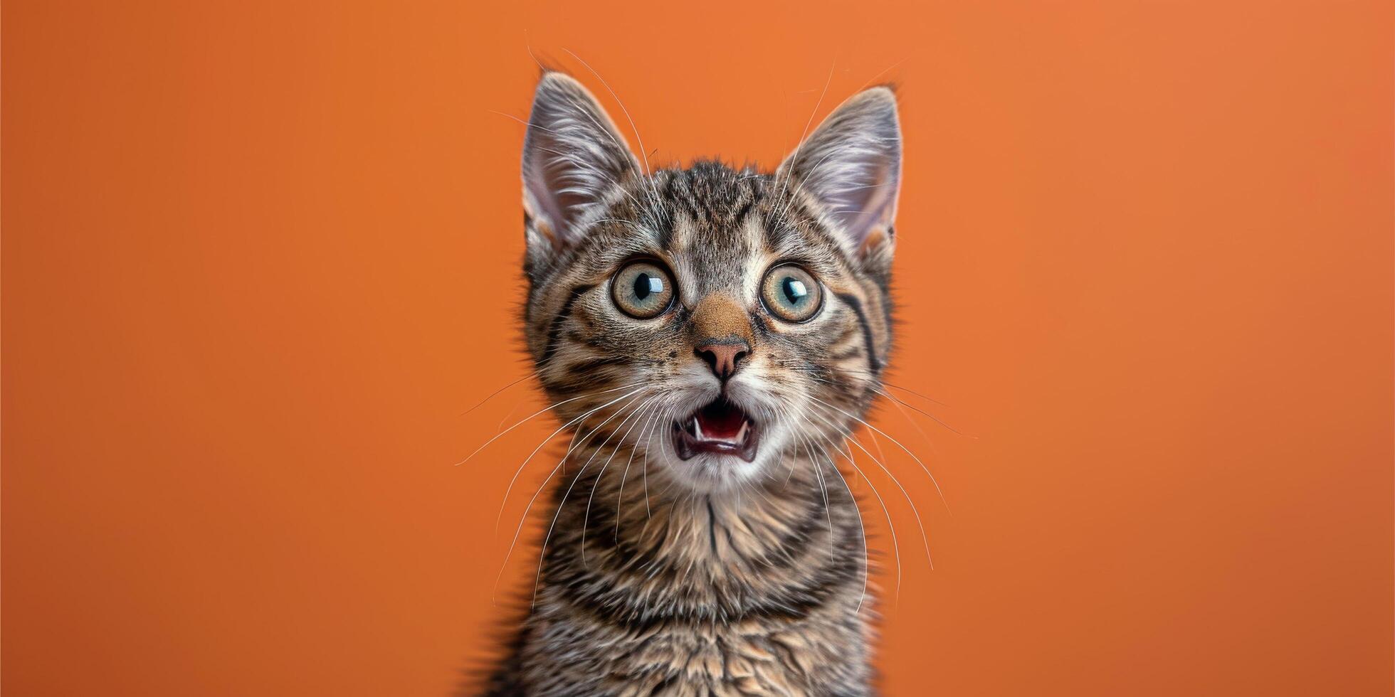 Close Up of a Cat With Its Mouth Open photo