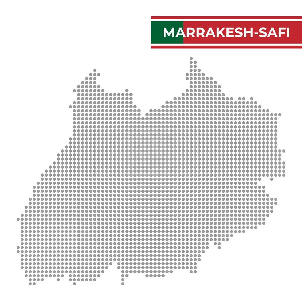 Dotted map of Marrakesh-Safi Region in Morocco vector