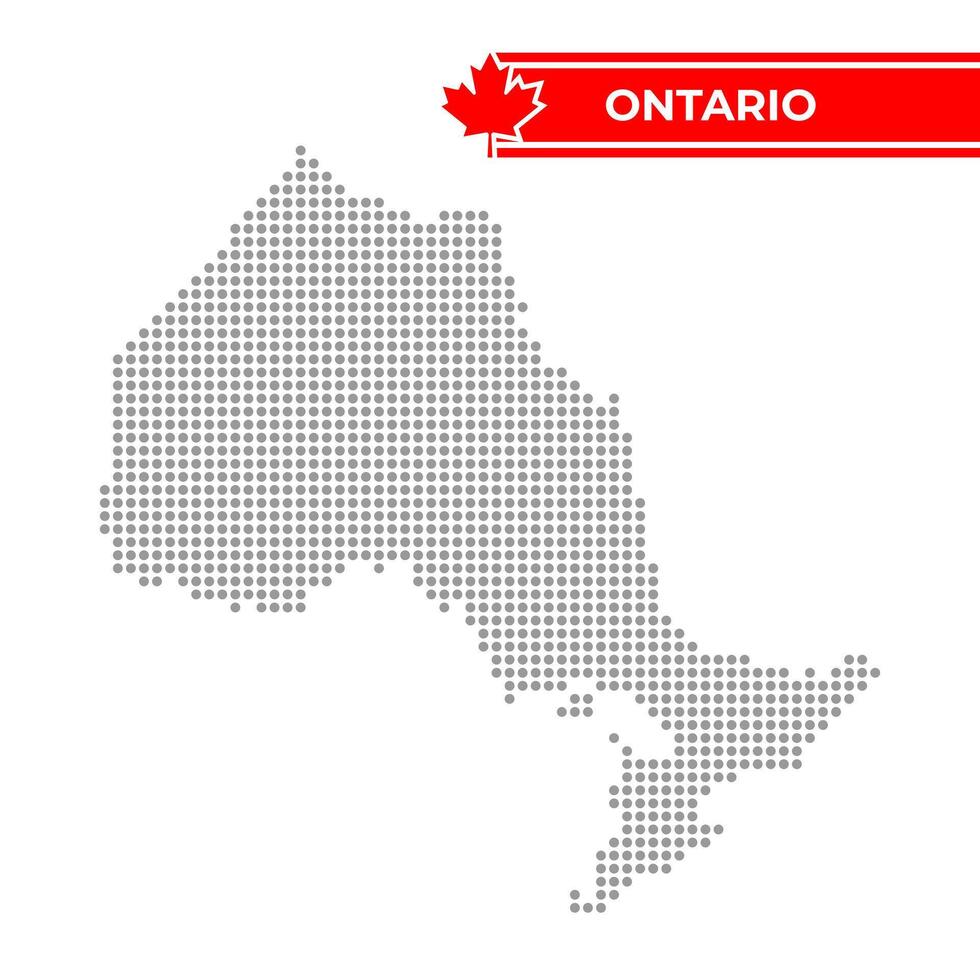 Dotted map of Ontario is a province of Canada vector