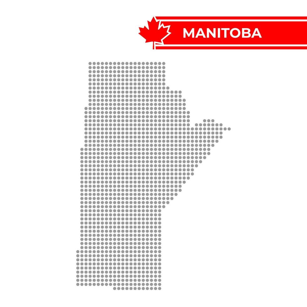 Dotted map of Manitoba is a province of Canada vector