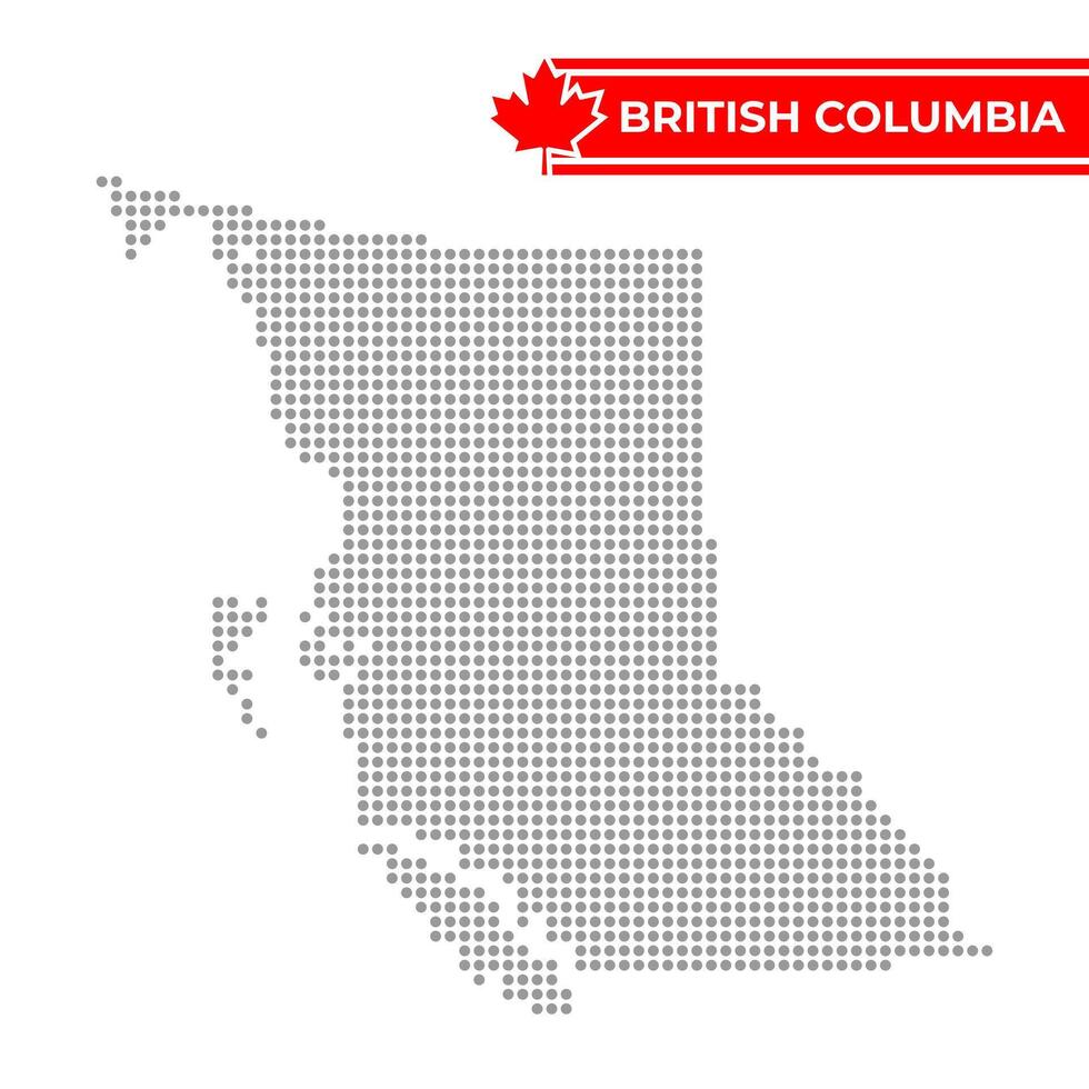 Dotted map of British Columbia is a province of Canada vector