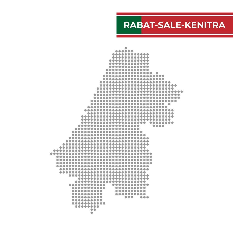 Dotted map of Rabat-Sale-Kenitra Region in Morocco vector