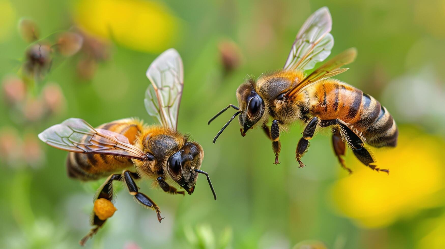 Group of Bees on Honey Comb photo