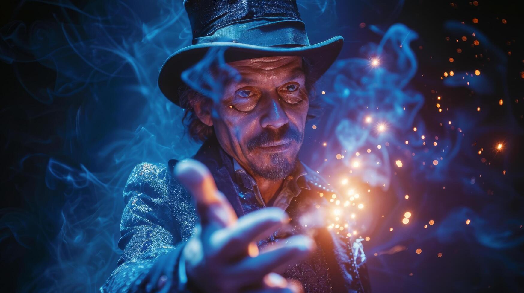 Man In Front Of Fireworks Display photo