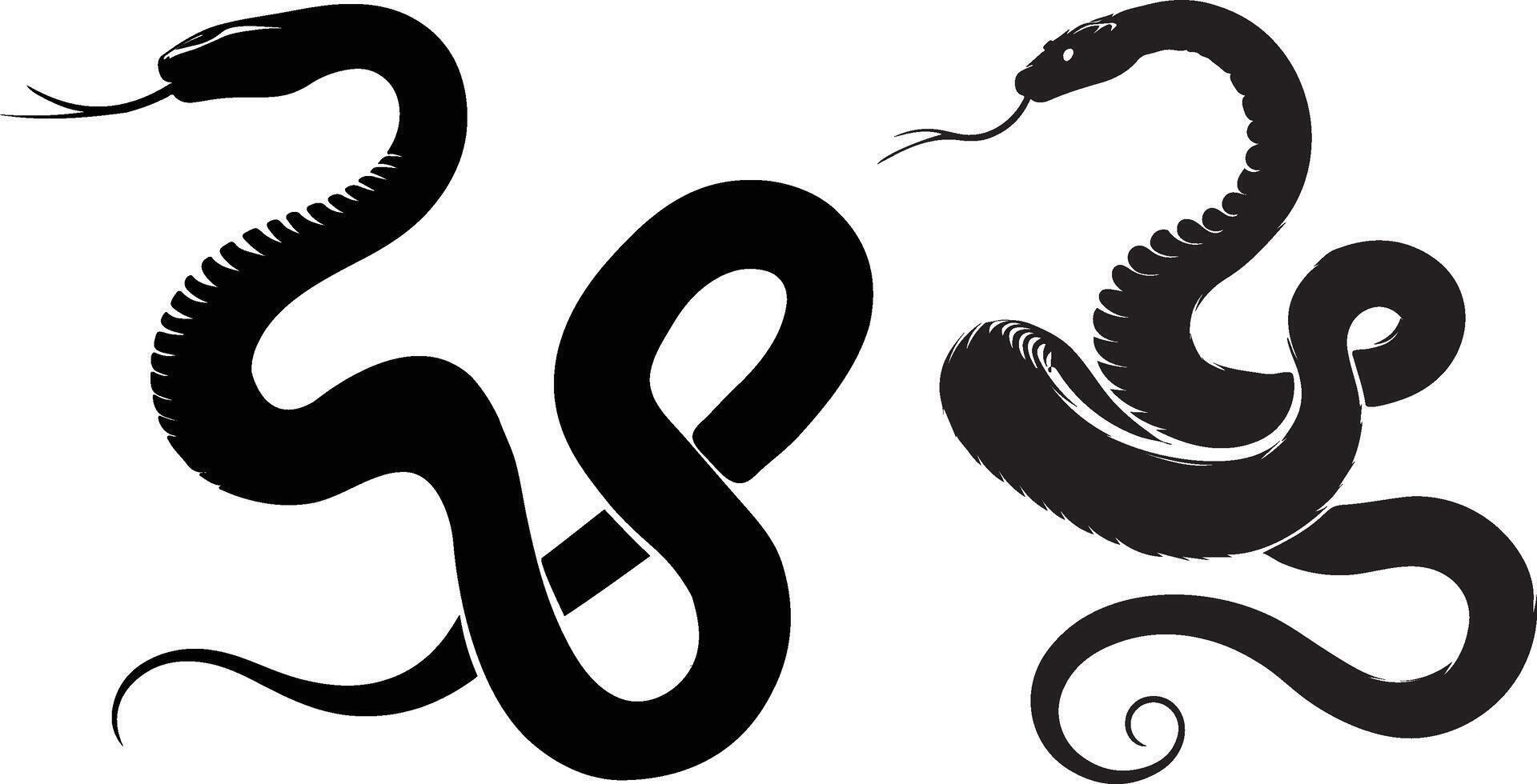 Art and Illustration of snake silhouette image vector