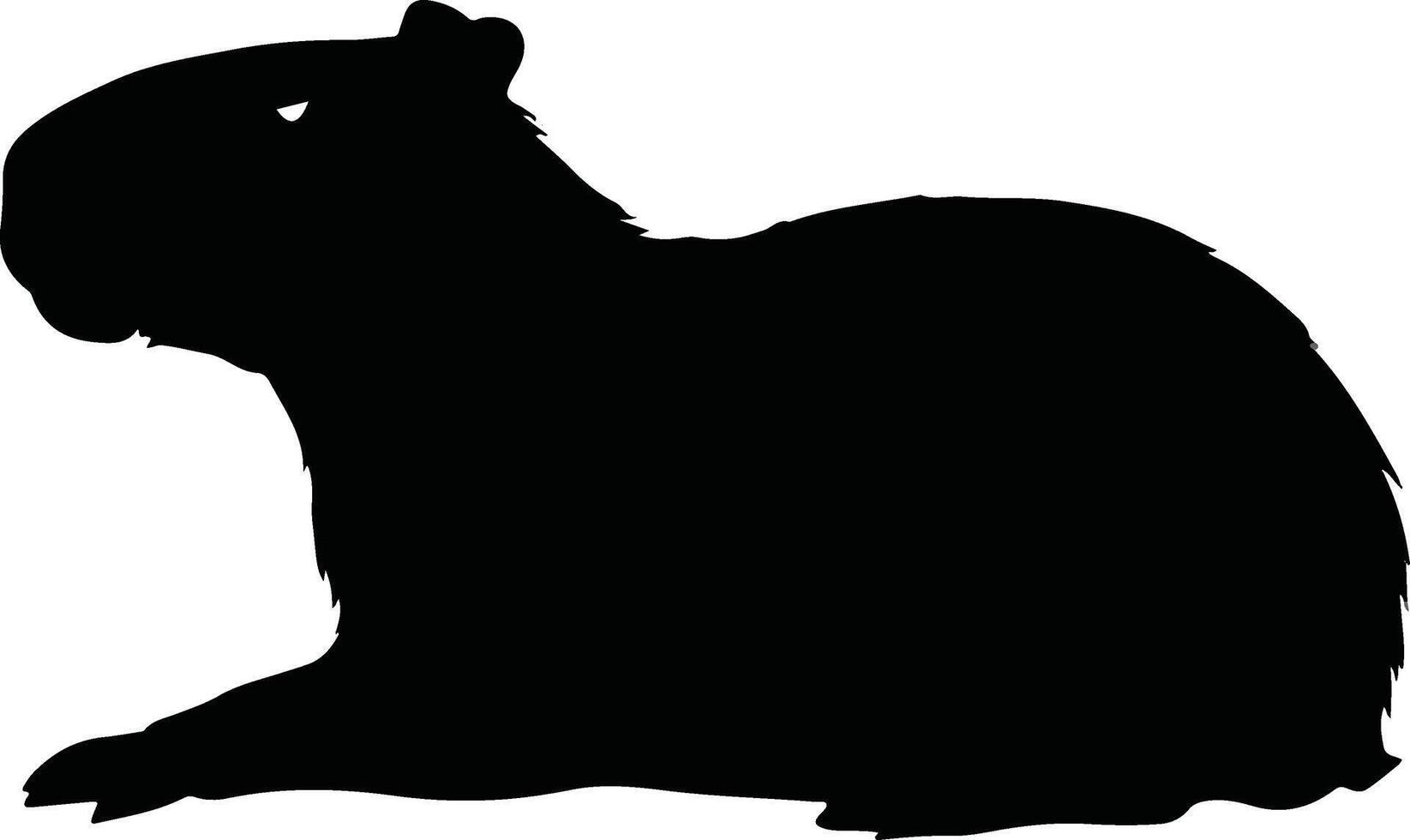 a silhouette image of a capybara in a resting pose vector