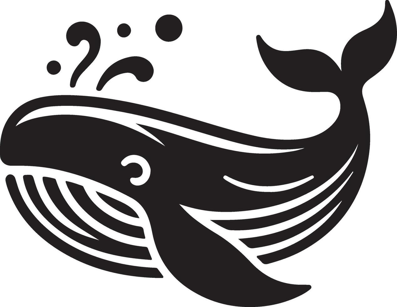 Blue whale silhouette, Whale silhouette vector
